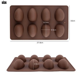 2 Pcs Silicone Egg Shaped Silicone Molds, Easter Mold Jelly Biscuits Chocolate Candy Baking Mold for Easter Theme Party Decoration