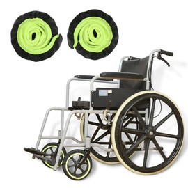 EHUELDER Wheel Cover for Transport Wheelchair Wheels,Wheelchair Accessories Tyre Covers to Protect Floors Carpets,1 Pair (Blue, 22 Inches)