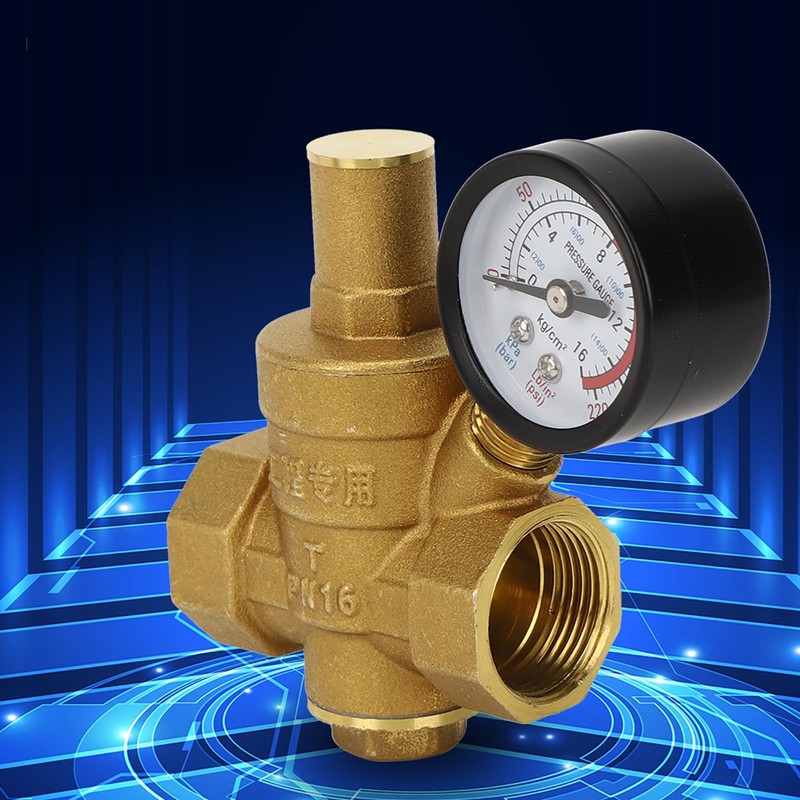 DN20 Water Pressure Decompression Valve with Gauge Meter Brass Material