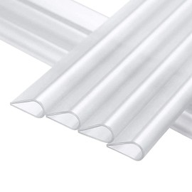 MOLVCE Mounting Clips for Double Rod Mats, Pack of 50 Clips for Privacy Screen Strips, PVC, Transparent, Clamp Bars for Privacy Screen Strips for Double Rod Mats, Double Rod Mat Fence