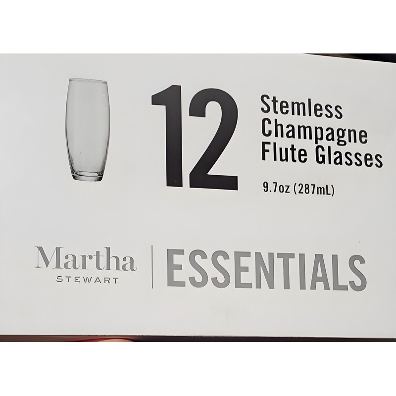 Martha Stewart Essentials 12-Pc. Stemless Champagne Flute Set A9