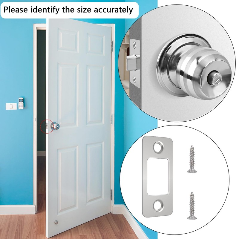 2 Pcs Round Corner Deadbolt Strike Plate, 1" X 2