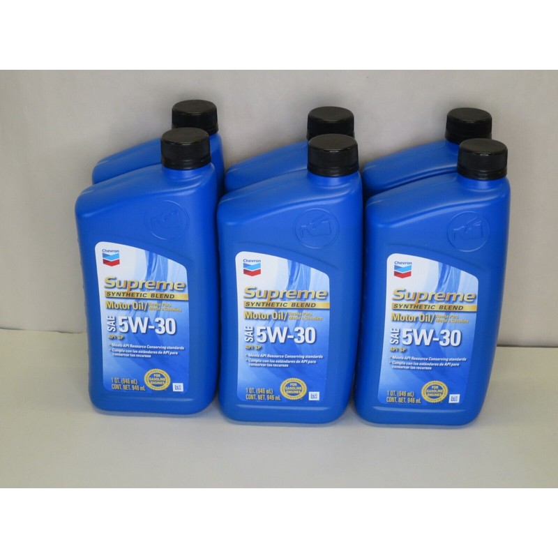 Chevron Supreme Synthetic Blend Motor Oil 5W-30, Case of 6