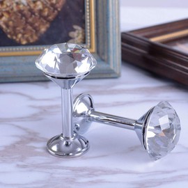 Onwon 2 Pieces Shiny Clear Diamond Crystal Goblet Shape Curtain Holdbacks Curtain Buckle Wall Hooks Coat Hangers Drapery Tiebacks Hooks Tassel Holder for Room Window Decoration
