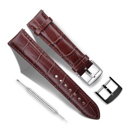 RBIPO 14mm Leather Watch Band Alligator Grain Quick Release Replacement Watch Strap for Men and Women