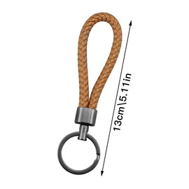 Zfseyuh Pack of 2 leather key fobs, black key rings made of braided leather, ideal for cars, key rings and decorations, universal for men and women, Brown and black