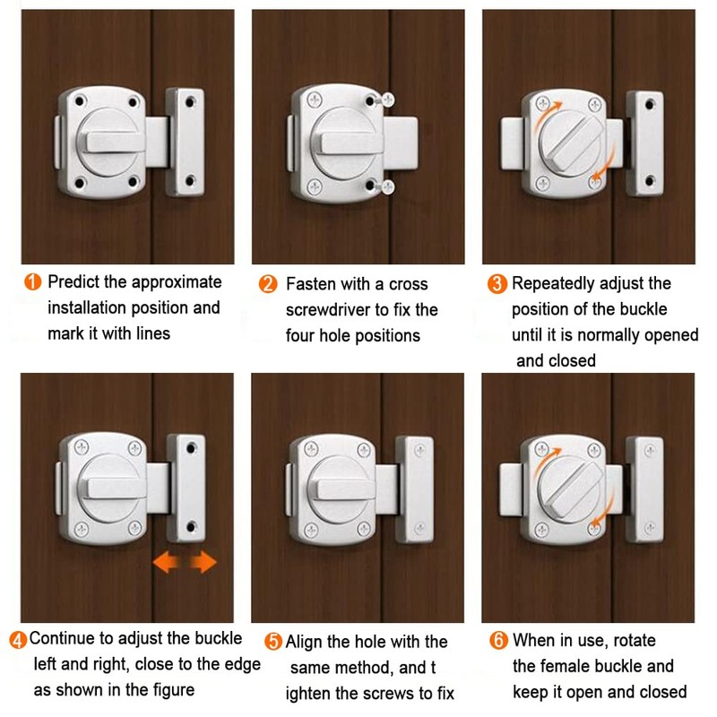 Night Latch Two-Way Swivel Security Door Lock - Solid Swivel