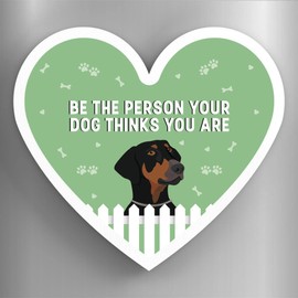 Global Designs Doberman Person Your Dog Thinks You Are Katie Pearson Artworks Heart Shaped Wooden Magnet