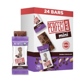 Perfect Bar Mini, Double Chocolate Protein Bar, Protein Snack, Snack Bar, Organic, Gluten Free, Soy Free, Non GMO, No Sugar Alcohols, .88 Ounce Bar, 24 Count