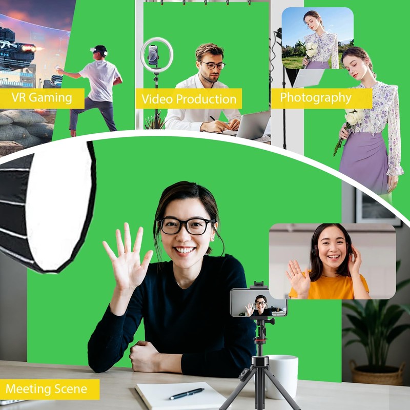 Qoolfoto Green Screen Backdrop Kit, 5x7ft T-Shaped Stand with Flat