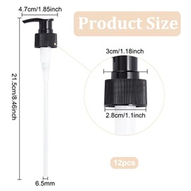 BENECREAT Pack of 12 Replacement Pumps 28-400 Dispenser Replacement Pumps for Soap Dispenser Black Plastic Dispenser Pumps for Soap, Lotion, Shampoo, Kitchen and Bathroom