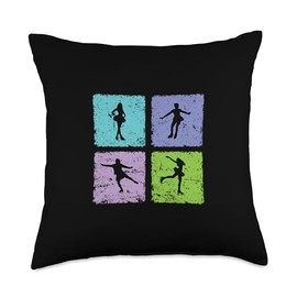 skating ice skating sport ice rink ice ice rink Ice Skating Sport in Winter Throw Pillow, 18x18, Multicolor
