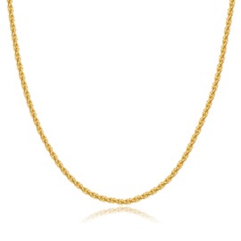 Gold Chain Gold Chain for Men 18 Inch Gold Necklace Men Gold Rope Chain for Men 18K Mens Gold Chain Necklace 3mm Gold Rope Chain Gold Chains Diamond Cut Gold Chain for Mens Mens Jewelry Mens Gifts