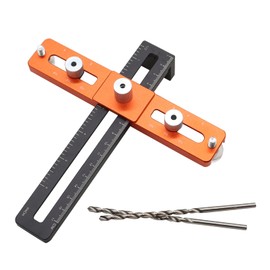 Ctokanvi 2 1/2 "-5" Adjustable Cabinet Hardware Doweling Jig Punching Locator Compatible with Drawer Handles Door Handles and Drilling Positioning of Various Cabinets Attached Drill Bit