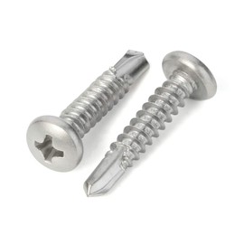 #12 x 3/4" Pan Head Self Tapping Screws Sheet Metal Screws, Stainless Steel 410, 100 PCS