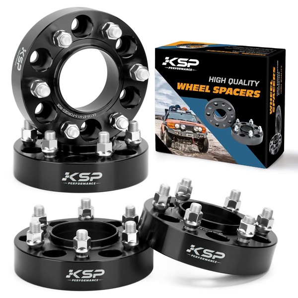 KSP 6x135 to 6x135 Wheel Spacers for F150, 1.5in（38mm） Hubcentric 6 Lug Wheel Adapters for 2015-2023 F150 Expedition,Navigator with M14x1.5 Studs and 87.1mm Hub Bore, 4pcs Black