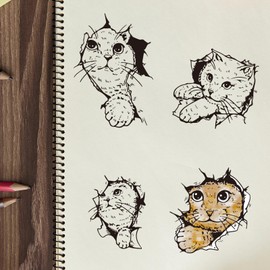 GLOBLELAND Crack and Cat Clear Stamps for Cards Making Cartoon Animal Clear Stamp Seals Transparent Stamps for DIY Scrapbooking Photo Album Journal Home Decoration