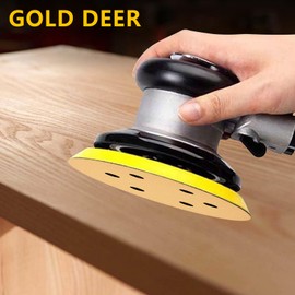 GOLD DEER 6 Inch 6 Hole Sanding Pad Backing Plate Pad Polishing Pad Plate Grinding Disc Lightweight High Speed Polishing Shock Resistant Convenient Operation Loop Orbital Sander Replacement Pad Magic