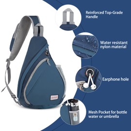 ZOMAKE Bolsa bandolera para mujeres y hombres:Mochila bandolera Crossbody pequeña - Mini bandolera Bolsa de pecho antirrobo para senderismo