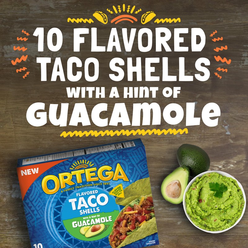 Ortega Guacamole Taco Shells, 4.1 Ounce, 10 Shells (Pack of