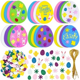 DIELIANHUA Pack of 208 Easter Crafts Children, DIY Easter Decoration Craft Set, Easter Crafts, Easter Eggs Craft Set, Foam Rubber Craft Set, Easter, Easter Bunny for Crafts