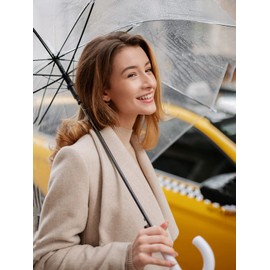 Parquet Clear Bubble Umbrella with Windproof Dome - Transparent Umbrella for Adults - 2 Pack Clear