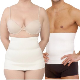 BODYPERFECT Teratex Bianco Elastic Compression Belt, Back Bandage, Abdominal Bandage, S 5° (Large 48/50)