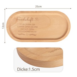 Anruzon Beste Freundin Geschenke | Tablett mit Gravur Freundschaft | Persönliches Geschenk Freundin | Weihnachten Geburtstag | Holz Deko | für Badezimmer Küche Kerzen Kosmetik Kleinen Gegenständen