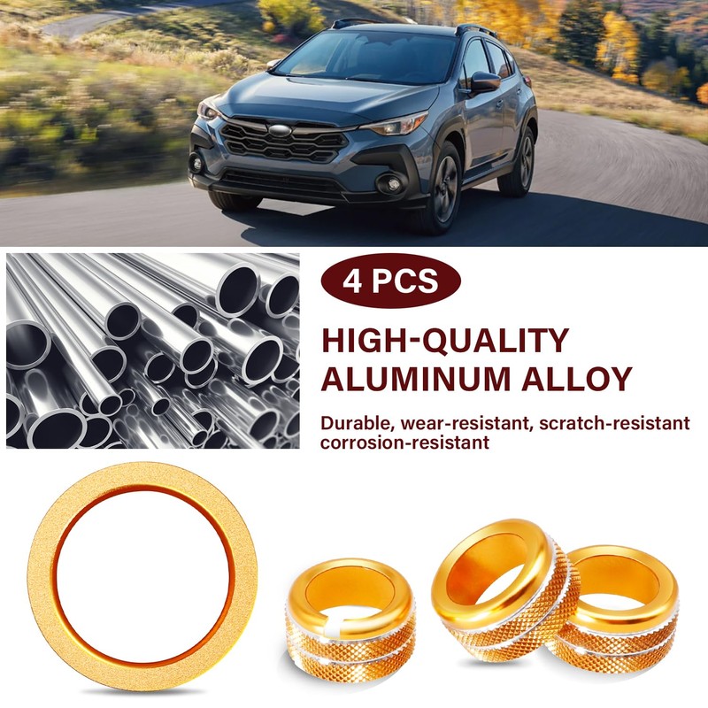 4Pcs Knob Cover for Subaru Crosstrek Impreza 2024-2026 Accessories, 2025-2026