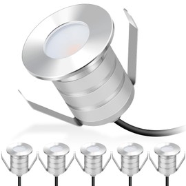 Gardencoin Outdoor Recessed LED Lights, Heavy Duty Soffit and Deck Stair Lighting Widely Used, 3W 12-24V Low Voltage Landscape In Ground Well Light, Underwater Pond Light, Dimmable, 3000K 6pack