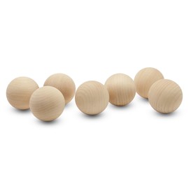 Woodpeckers Wooden Balls 3 inch Unfinished, Round, Birch Hardwood Craft Balls | Woodpecker - Pack of 2, Natural