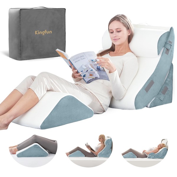 BDEUS 4PCS Bed Wedge Pillow Post Surgery, Orthopaedic Sleeping Wedge