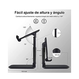 Vimi Soporte Celular De Mesa Ajustable con Inclinación Posiciones (Negro)