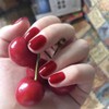 TseenYi Artificial Nails Cherry Red Solid Color Square Full Cover