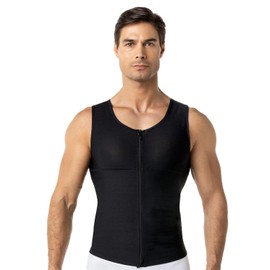 Leo Vest Shapewear for Men - Back Support Posture Corrector Body Shaper Black