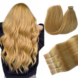 Strawberry Blonde Tape in Human Hair 18Inch 20pcs 40g Natural Human Hair Extensions Tape in Real Hair Extensions