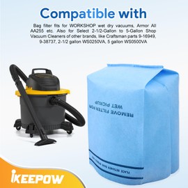 12 Pack VF2000 Wet Dry Vac Filter Fit for Stinger 2.5 to 5 Gallon Wet Dry Vacuum WS0255VA