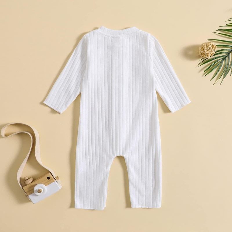 Aoswep - Lovely Solid Color Baby Long Sleeve Jumpsuit baby