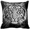 Black and White Tiger Photo Zippered Pillow Case Home Decorative