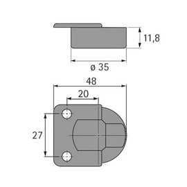 Markant 7.1 Flap Hinge Nickel-Plated Right Only 35 mm Pot Diameter Furniture Fitting e.g. as Replacement