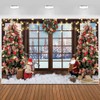 Christmas Winter Backdrop Wonderland Glitter Snowy Forest Pine Tree Background