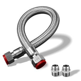 Industrial Grade 3/4" NPT Compressor Jumper Hose 20", Stainless Steel Flexible Air Line,360° Swivel Ends, 450 PSI&750°F High Temp & Pressure Resistance for Compressed Air Systems