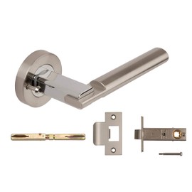 Excel Designer CHRONOS Door Handle Pair Lever on Rose in Dual Nickel Chrome Privacy