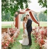 DearHouse 3 Panel Wedding Arch Draping Fabric, 29.5" x18Ft Pearl