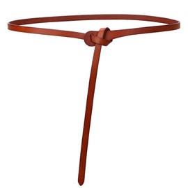 shengweiao Women's Adjustable Leather Belts Fashion Skinny Waist Strap, Brown, Small