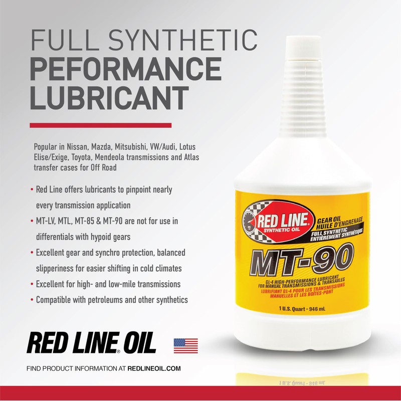 Red Line 50305 MT-90 75W-90 GL-4 Manual Transmission and Transaxle