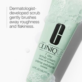 Clinique 7 Day Daily Gentle Face Exfoliator Lightweight Scrub Cream For All Skin Types | Mild Face Scrub With Silica | Exfoliating + Refining
