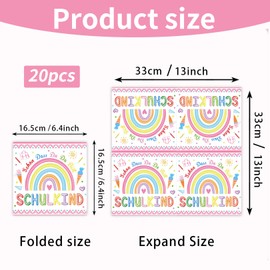 20 Stück Einschulung Mädchen,Servietten Schulanfang,Deko Schulkind Junge Regenbogen Tischdeko,Und School Party Einschulungsdeko,Schulabschluss 33 X 33 cm,Deko Einschulung Mädchen 2025