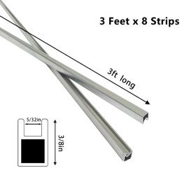 3/8" U Zinc Came for Stained Glass Works Framing, 24ft Zinc Came (3ft x 8)