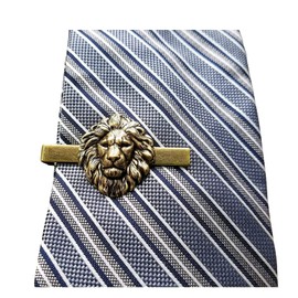 Handmade Oxidized Brass Lion Tie Clip